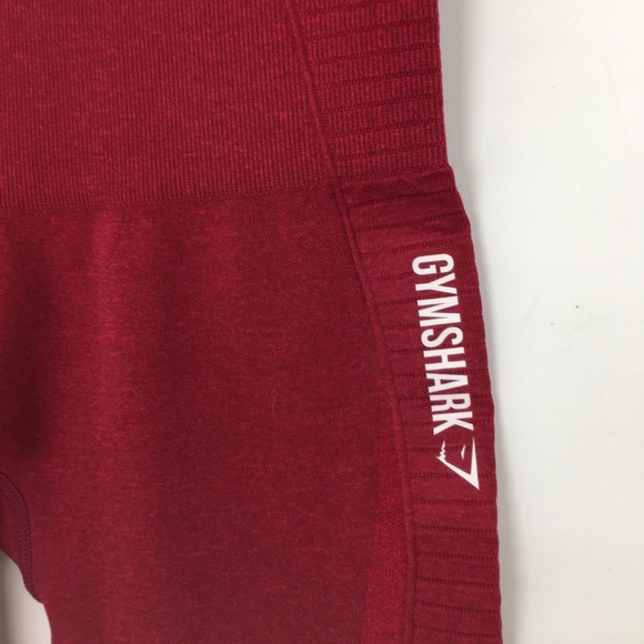 Gymshark Capri Seamless High Waist Dry Leggings Burgundy Cropped Workout Pants - Picture 7 of 13